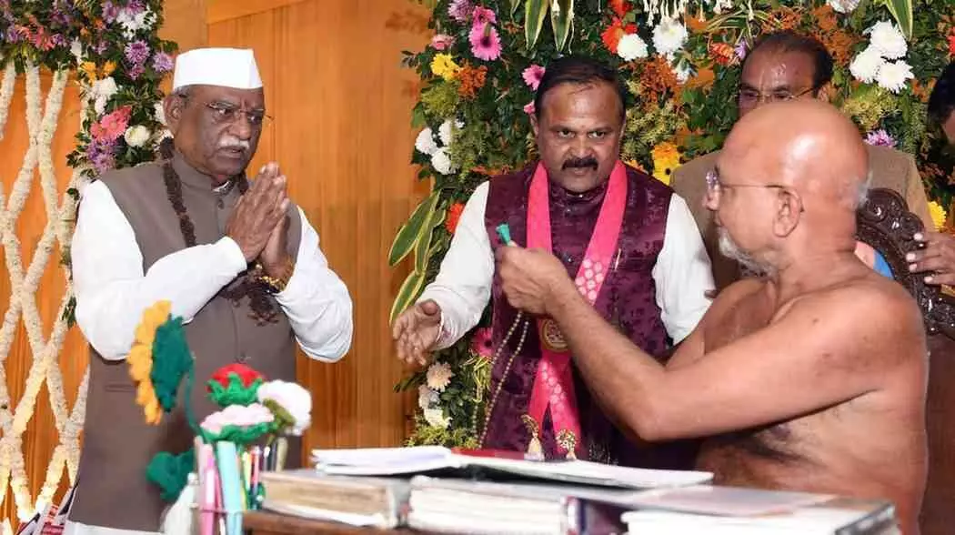 जयपुर में मणिपाल यूनिवर्सिटी के ऑनलाइन दीक्षांत समारोह में संबोधन देते राज्यपाल हरिभाऊ बागडे।