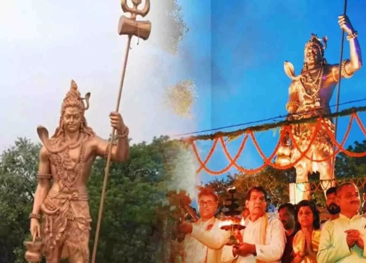 A grand incarnation of Mahadev in Mau: 61-foot-tall Shiva statue and the Tamsa River echoing with Maha Aarti, A grand incarnation of Mahadev in Mau: 61-foot-tall Shiva statue and the Tamsa River echoing with Maha Aarti,