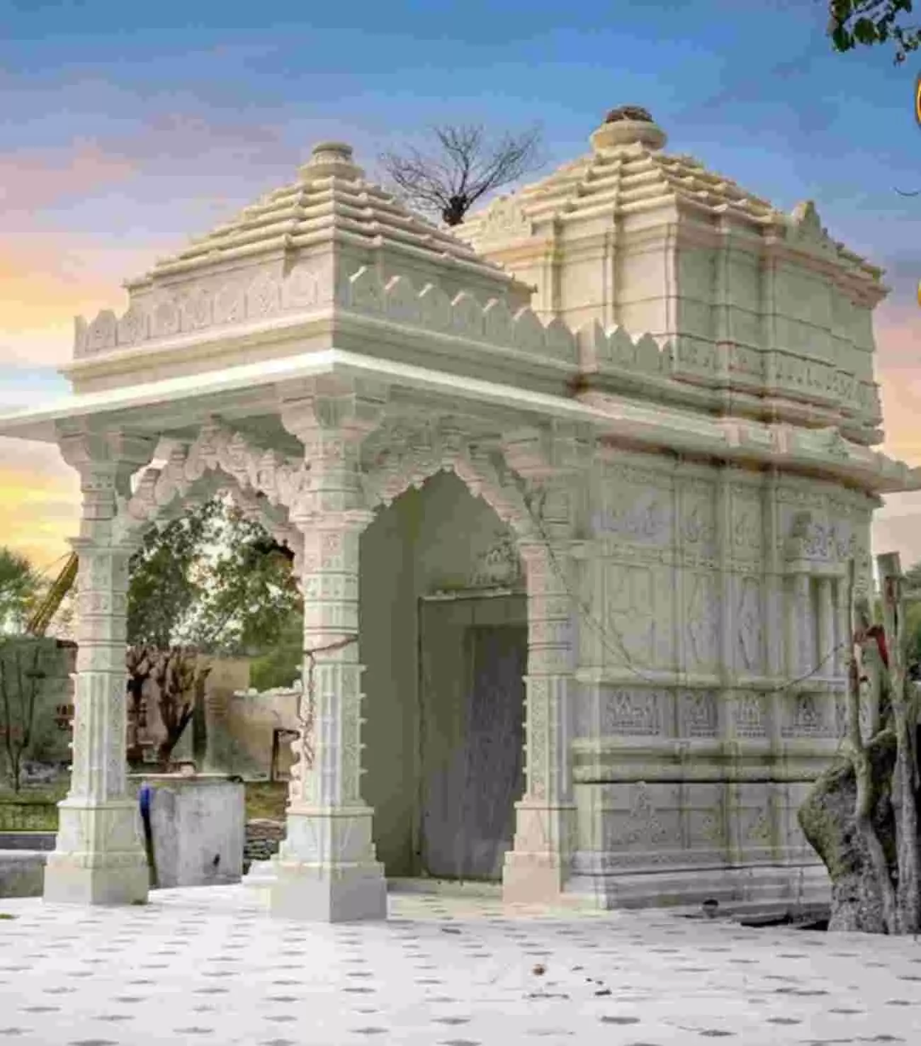 केलवा के आमली कुआं गांव में जोगेश्वर महादेव मंदिर में धार्मिक अनुष्ठान करते पंडित और श्रद्धालु।