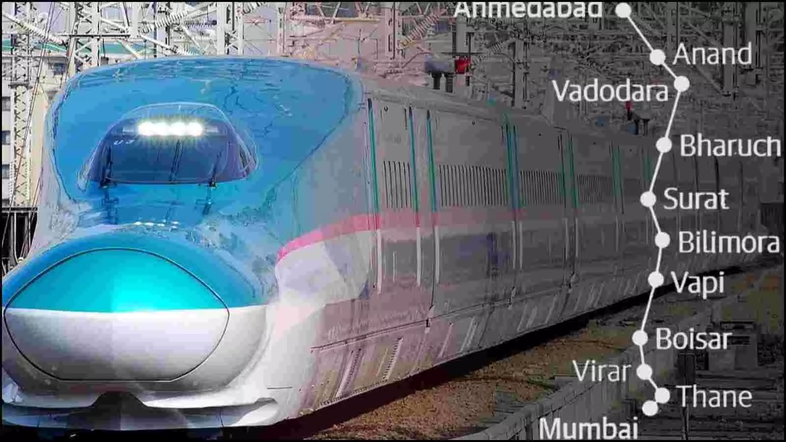 गुजरात में मुंबई-अहमदाबाद हाई स्पीड रेल कॉरिडोर के निर्माणाधीन कंक्रीट पियर्स और एलिवेटेड ट्रैक का दृश्य। गुजरात में मुंबई-अहमदाबाद हाई स्पीड रेल कॉरिडोर के निर्माणाधीन कंक्रीट पियर्स और एलिवेटेड ट्रैक का दृश्य।