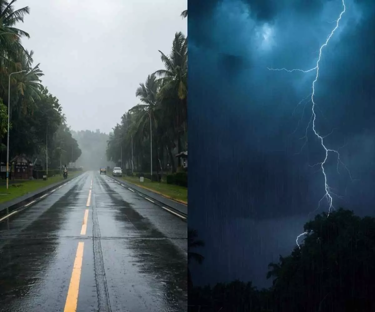 The weather in South India is a stripe colour The weather in South India is a stripe colour