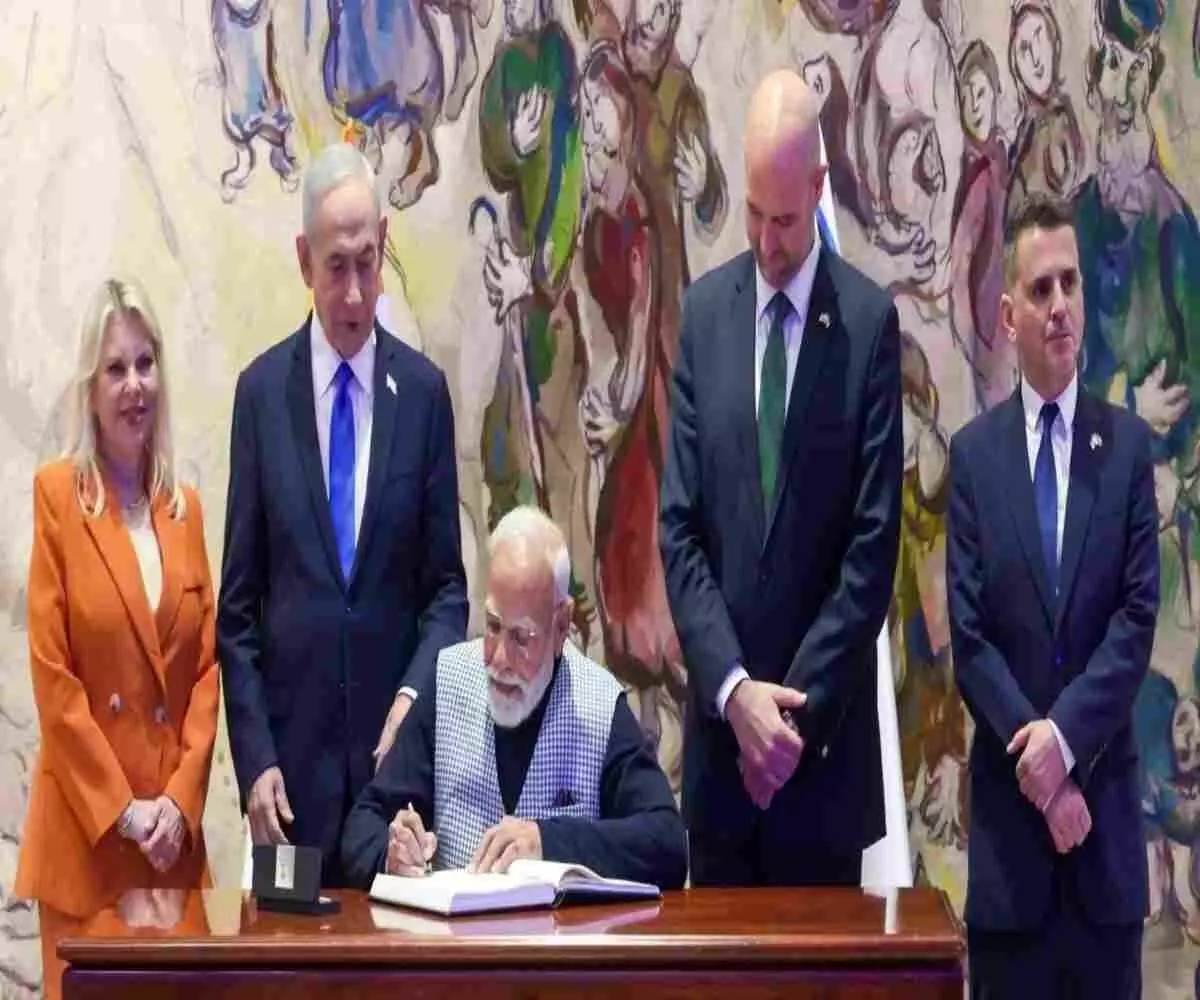 Knesset में गूंजा नमस्ते- मोदी का ऐतिहासिक संबोधन और भारत-इजराइल के बीच स्पेशल स्ट्रेटेजिक पार्टनरशिप का आगाज़। Knesset में गूंजा नमस्ते- मोदी का ऐतिहासिक संबोधन और भारत-इजराइल के बीच स्पेशल स्ट्रेटेजिक पार्टनरशिप का आगाज़।