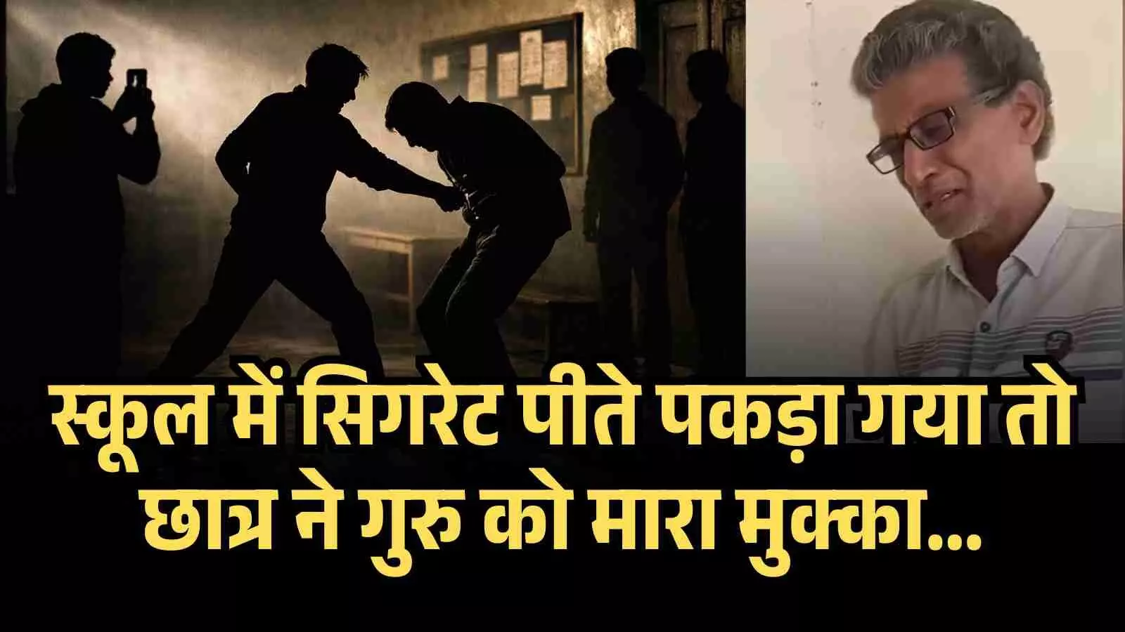 स्कूल में सिगरेट पीते पकड़ा गया तो छात्र ने गुरु को मारा मुक्का... बेबस होकर रोने लगा शिक्षक स्कूल में सिगरेट पीते पकड़ा गया तो छात्र ने गुरु को मारा मुक्का... बेबस होकर रोने लगा शिक्षक