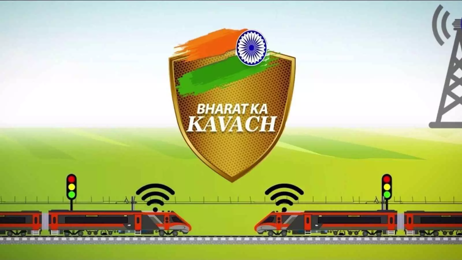 रेलवे ट्रैक पर सुरक्षा के लिए स्थापित किया जा रहा आधुनिक कवच प्रणाली का उपकरण। रेलवे ट्रैक पर सुरक्षा के लिए स्थापित किया जा रहा आधुनिक कवच प्रणाली का उपकरण।
