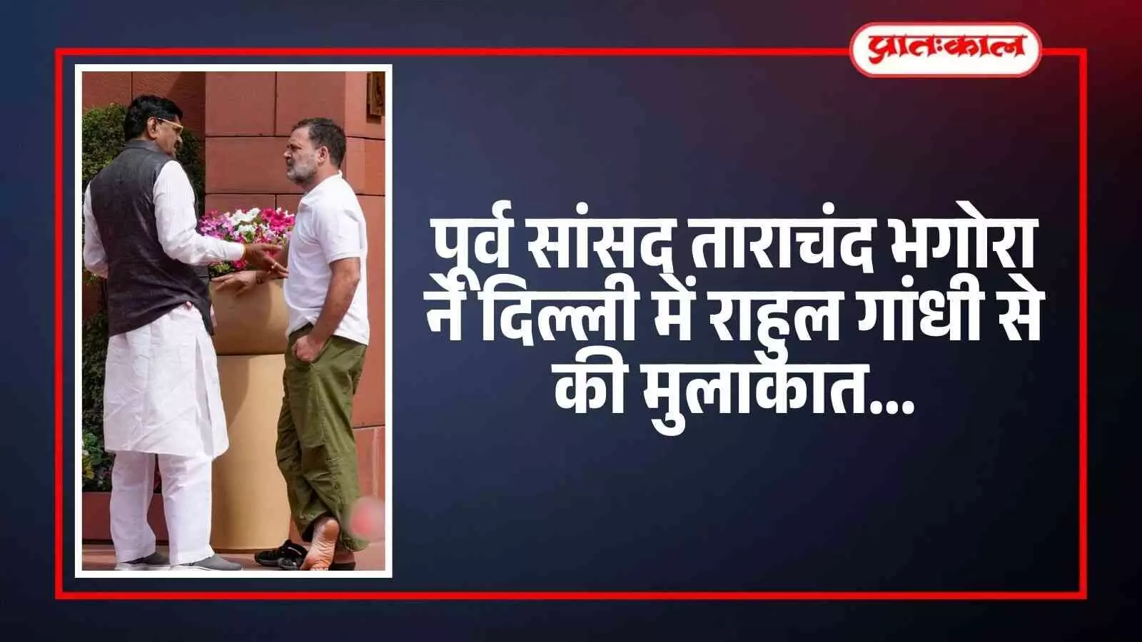 संसद भवन में कांग्रेस नेता राहुल गांधी और पूर्व सांसद ताराचंद भगोरा राजनीतिक चर्चा करते हुए। संसद भवन में कांग्रेस नेता राहुल गांधी और पूर्व सांसद ताराचंद भगोरा राजनीतिक चर्चा करते हुए।