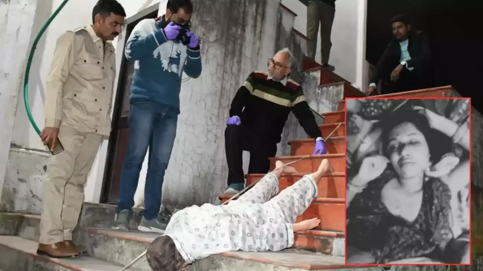 पुलिस हिरासत में खड़ा हत्या का आरोपी देवीकृपाल झालावाड़ पुलिस टीम के साथ चंदीपुर हत्याकांड के संदर्भ में। पुलिस हिरासत में खड़ा हत्या का आरोपी देवीकृपाल झालावाड़ पुलिस टीम के साथ चंदीपुर हत्याकांड के संदर्भ में।