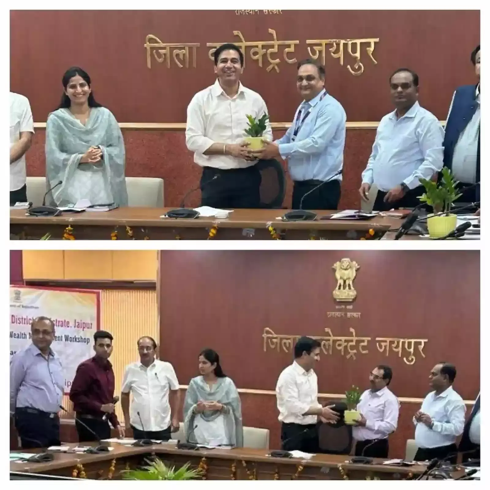 जयपुर कलेक्ट्रेट सभागार में वित्तीय साक्षरता कार्यशाला के दौरान मंचासीन जिला कलक्टर डॉ. जितेन्द्र कुमार सोनी और प्रशिक्षण लेते कर्मचारी। जयपुर कलेक्ट्रेट सभागार में वित्तीय साक्षरता कार्यशाला के दौरान मंचासीन जिला कलक्टर डॉ. जितेन्द्र कुमार सोनी और प्रशिक्षण लेते कर्मचारी।