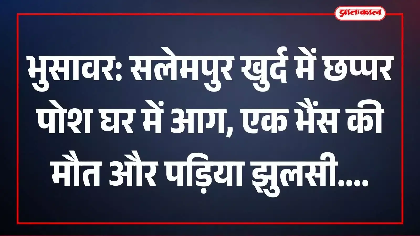 भुसावर: सलेमपुर खुर्द में छप्पर पोश घर में आग, एक भैंस की मौत और पड़िया झुलसी भुसावर: सलेमपुर खुर्द में छप्पर पोश घर में आग, एक भैंस की मौत और पड़िया झुलसी