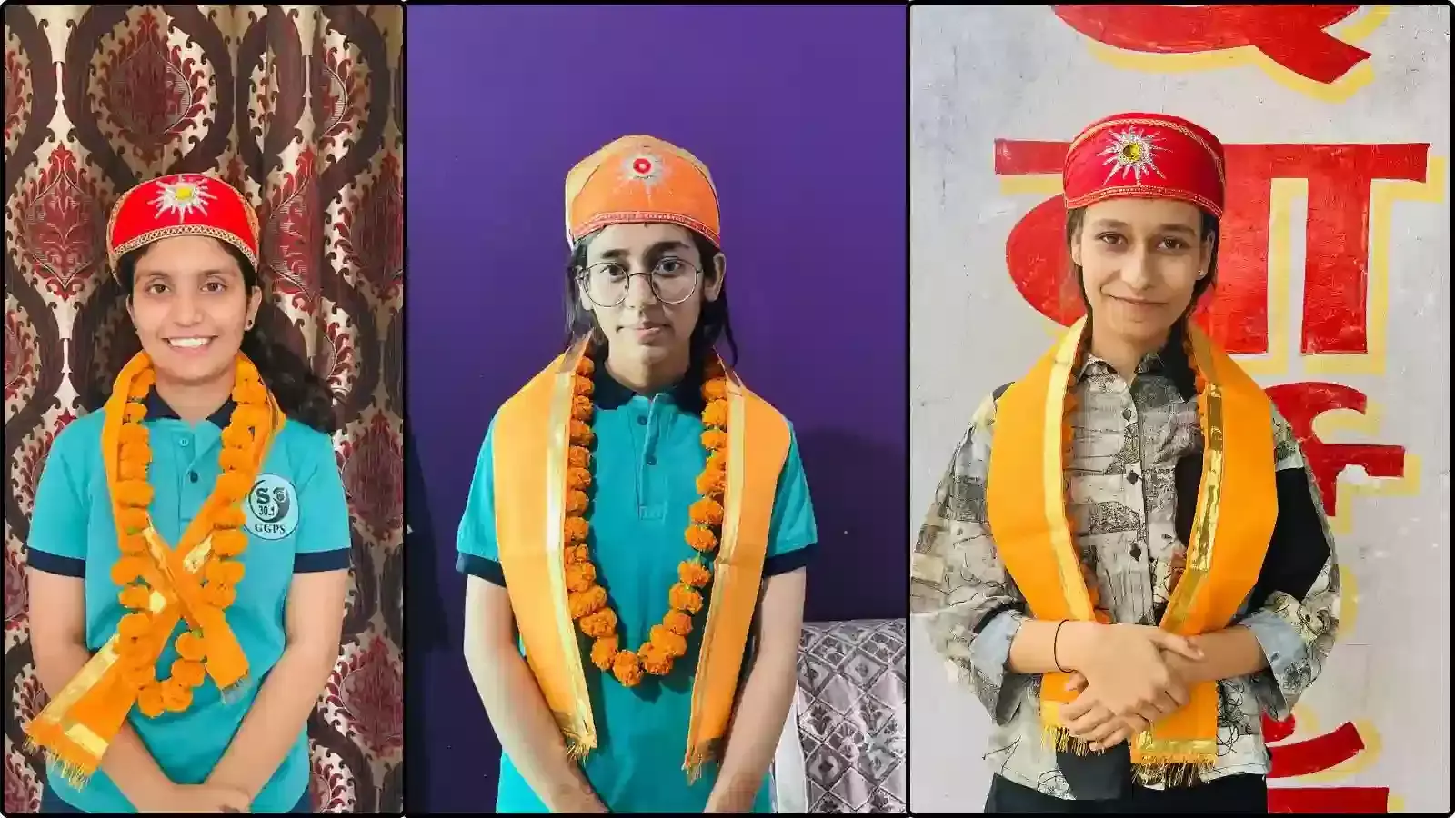 गुलाब ग्लोरी स्कूल फतहनगर में बोर्ड परीक्षा में टॉप करने वाले विद्यार्थी और शिक्षक सफलता का जश्न मनाते हुए।