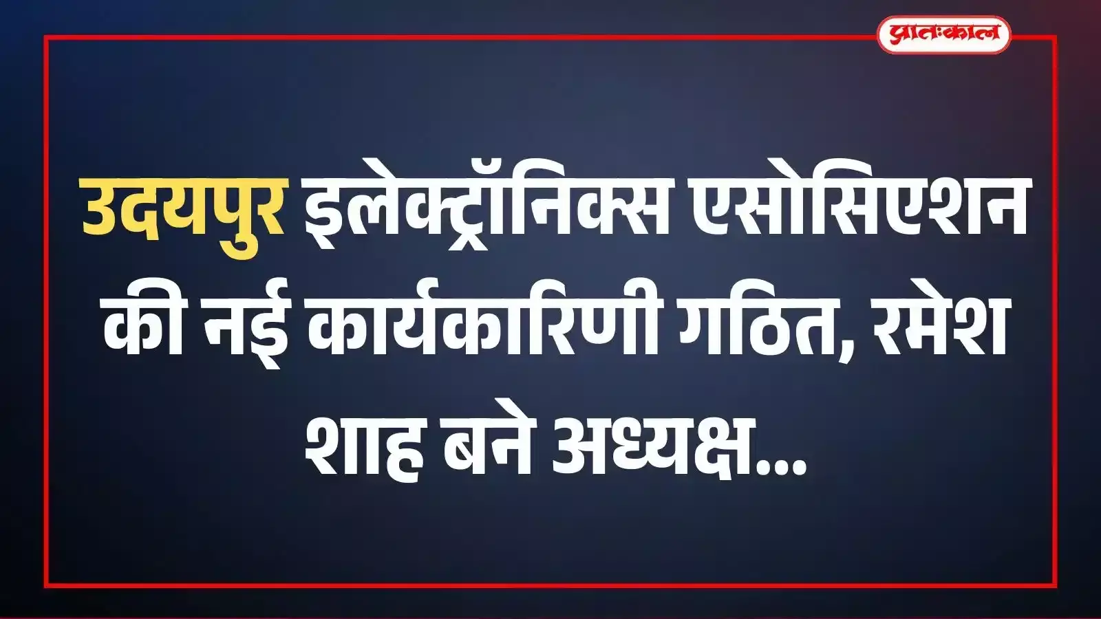 उदयपुर इलेक्ट्रॉनिक्स एसोसिएशन की नई कार्यकारिणी गठित, रमेश शाह बने अध्यक्ष