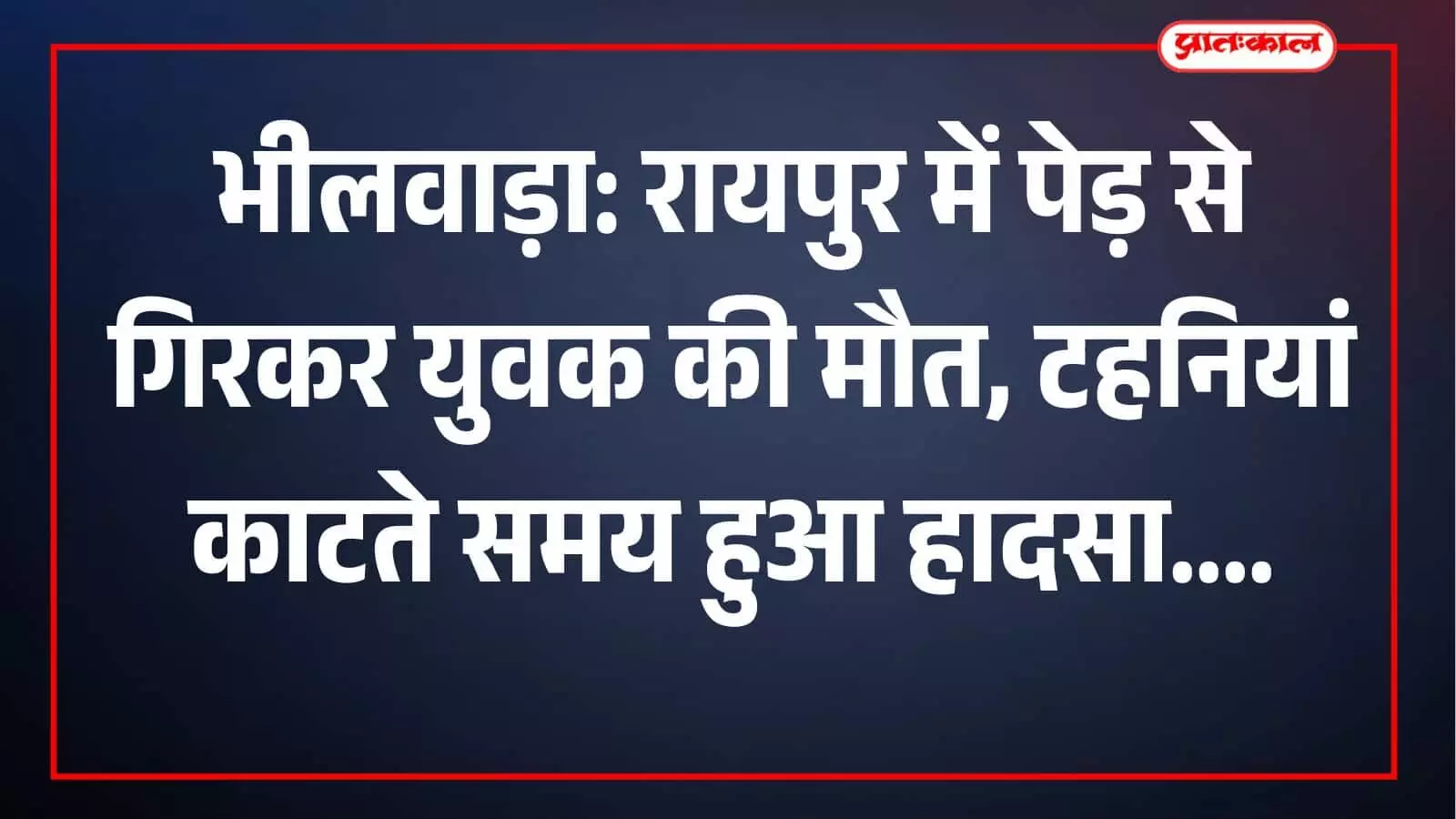 भीलवाड़ा: रायपुर में पेड़ से गिरकर युवक की मौत, टहनियां काटते समय हुआ हादसा