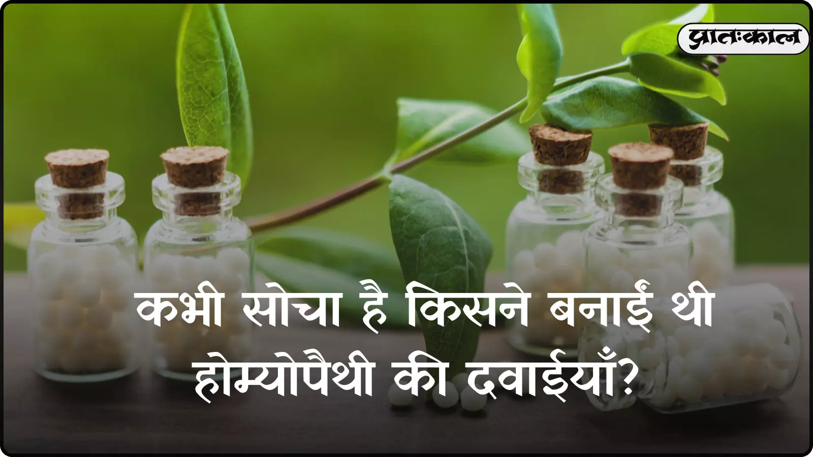 कांच की छोटी बोतलों में सफेद रंग की गोलियां और उनके पीछे हरे रंग की पत्तियां दिख रही हैं। कांच की छोटी बोतलों में सफेद रंग की गोलियां और उनके पीछे हरे रंग की पत्तियां दिख रही हैं।