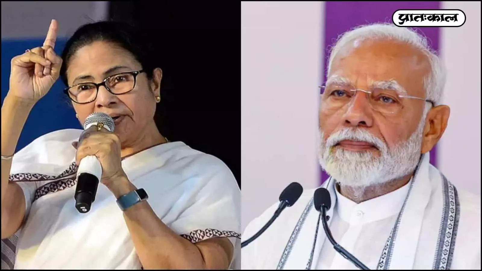 चुनावी जनसभा को संबोधित करते हुए ममता बनर्जी और नरेंद्र मोदी की कोलाज तस्वीर। चुनावी जनसभा को संबोधित करते हुए ममता बनर्जी और नरेंद्र मोदी की कोलाज तस्वीर।