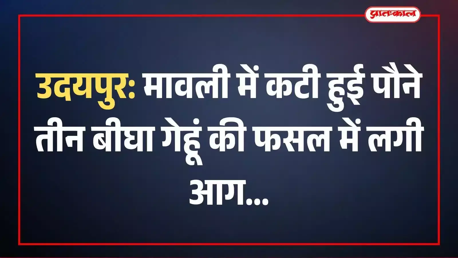 उदयपुर: मावली में कटी हुई पौने तीन बीघा गेहूं की फसल में लगी आग उदयपुर: मावली में कटी हुई पौने तीन बीघा गेहूं की फसल में लगी आग