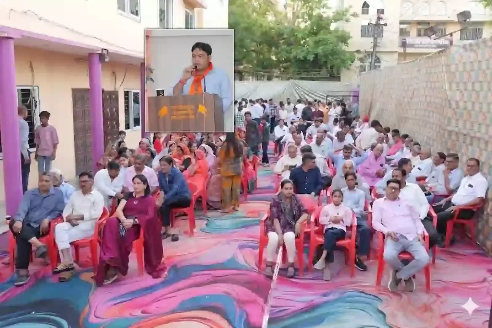 परशुराम छात्रावास कोटा में खांडल विप्र समाज के होली मिलन समारोह के दौरान सुंदरकांड पाठ करते हुए समाज के लोग। परशुराम छात्रावास कोटा में खांडल विप्र समाज के होली मिलन समारोह के दौरान सुंदरकांड पाठ करते हुए समाज के लोग।