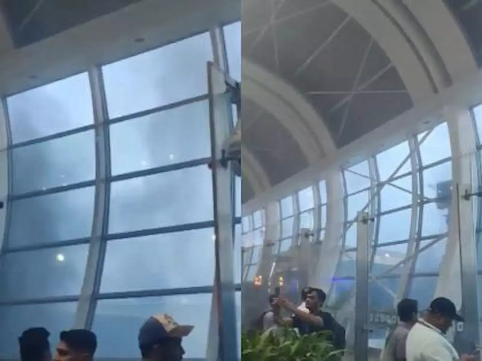 मुंबई एयरपोर्ट टर्मिनल-1 परिसर की इमारत में लगी आग और बचाव कार्य करते दमकल कर्मी। मुंबई एयरपोर्ट टर्मिनल-1 परिसर की इमारत में लगी आग और बचाव कार्य करते दमकल कर्मी।