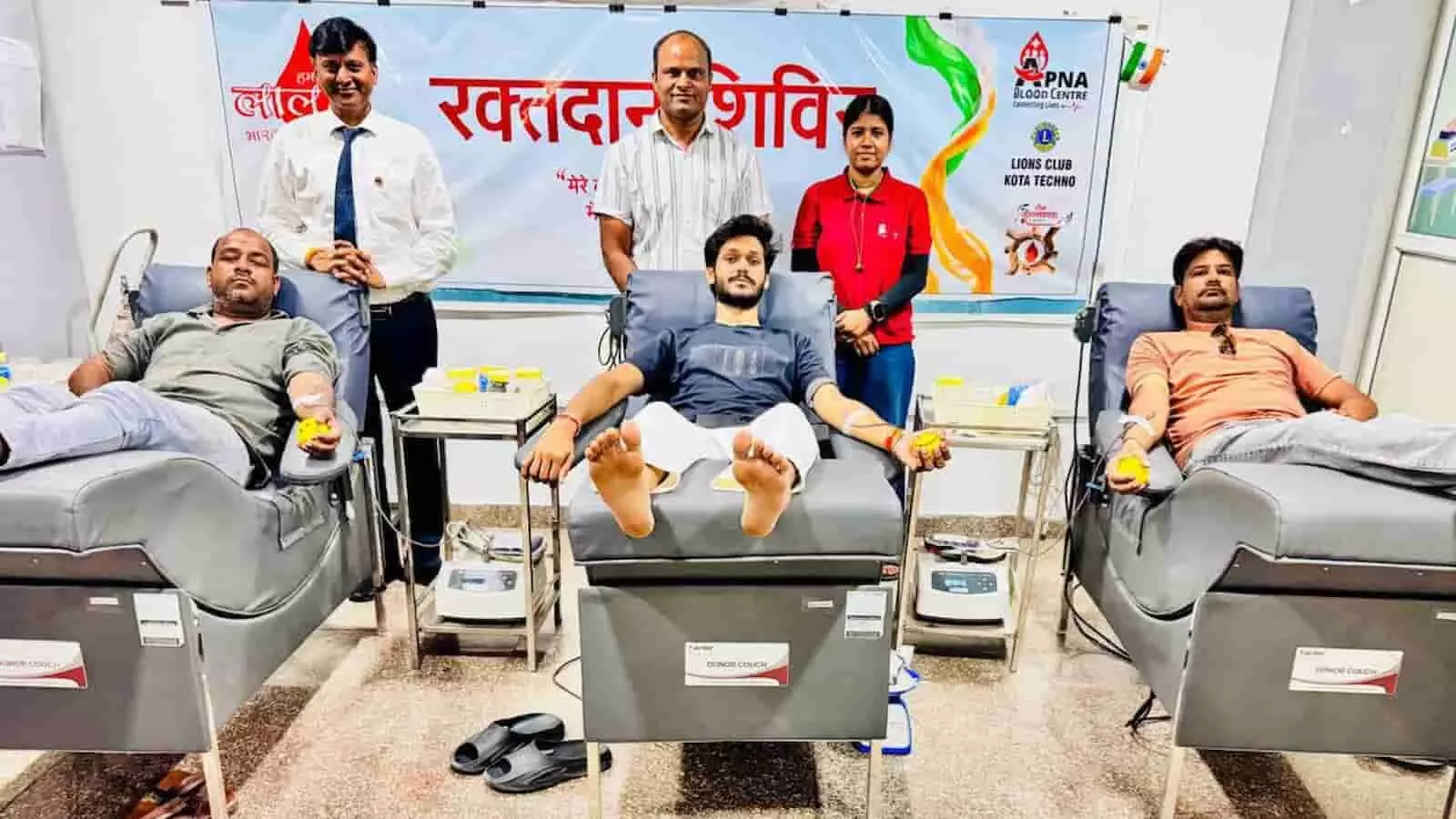कोटा: गर्मी में रक्त की कमी देख लायंस क्लब और टीम जीवनदाता ने आयोजित किया शिविर