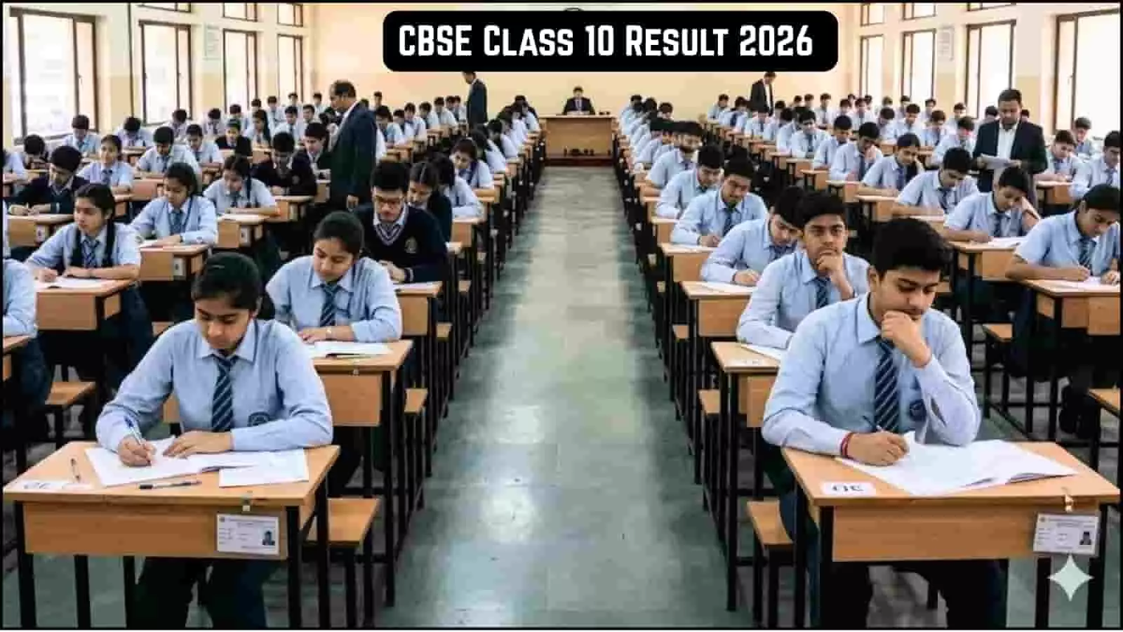 परीक्षा हॉल में अपनी डेस्क पर बैठकर पेपर लिखते हुए छात्र और छात्राएं। परीक्षा हॉल में अपनी डेस्क पर बैठकर पेपर लिखते हुए छात्र और छात्राएं।