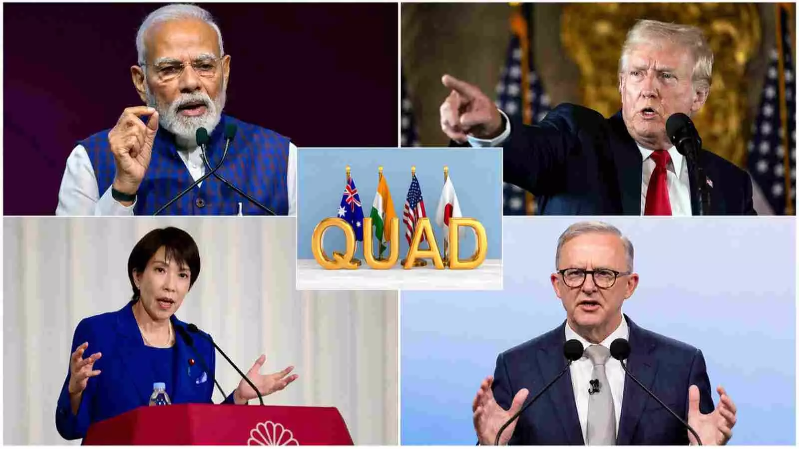 प्रधानमंत्री नरेंद्र मोदी और अन्य क्वाड देशों के नेता भारत में शिखर सम्मेलन के संदर्भ में। प्रधानमंत्री नरेंद्र मोदी और अन्य क्वाड देशों के नेता भारत में शिखर सम्मेलन के संदर्भ में।