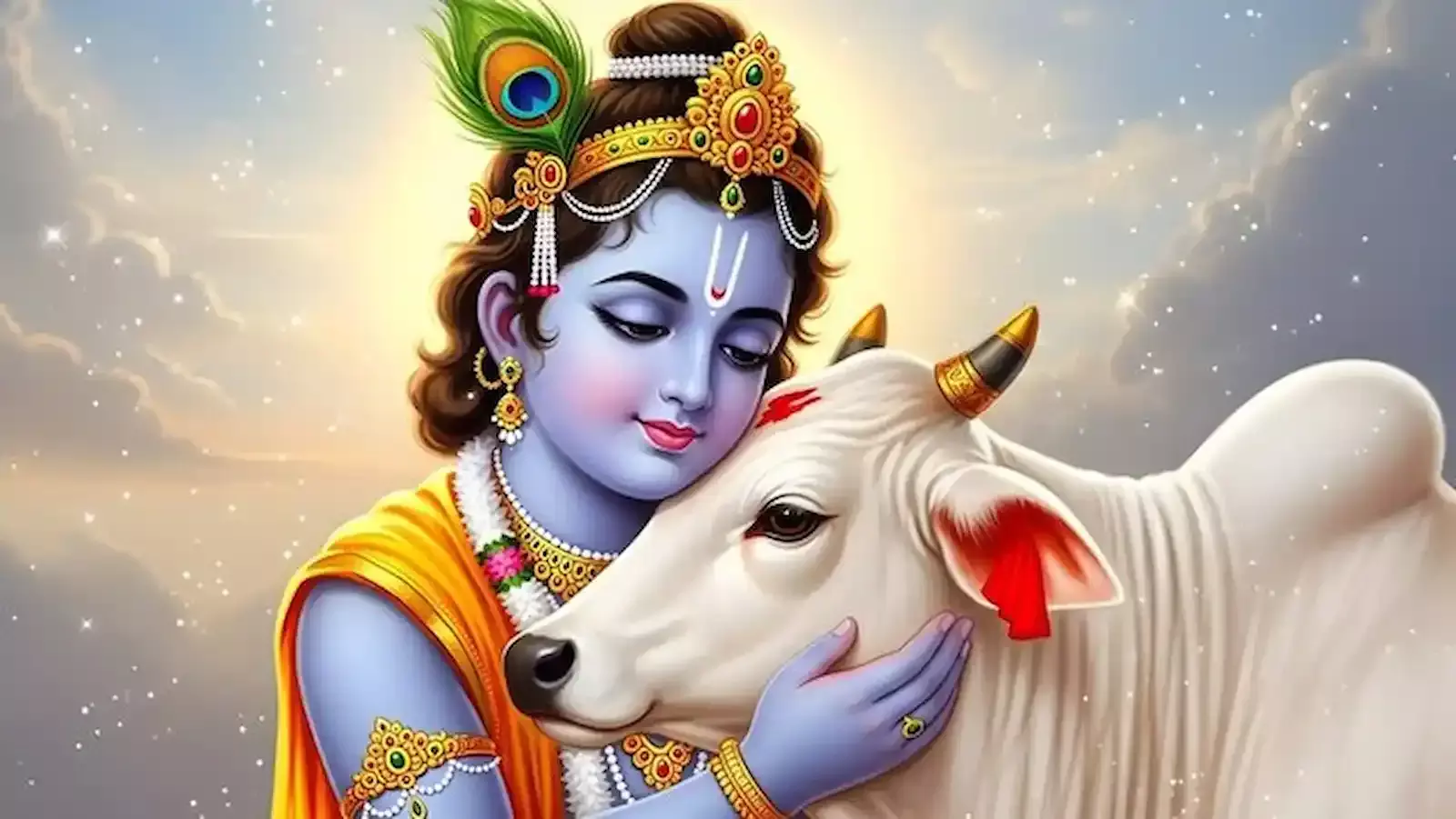 कुरुक्षेत्र के युद्ध मैदान में रथ पर सवार भगवान श्रीकृष्ण अर्जुन को गीता उपदेश देते हुए।