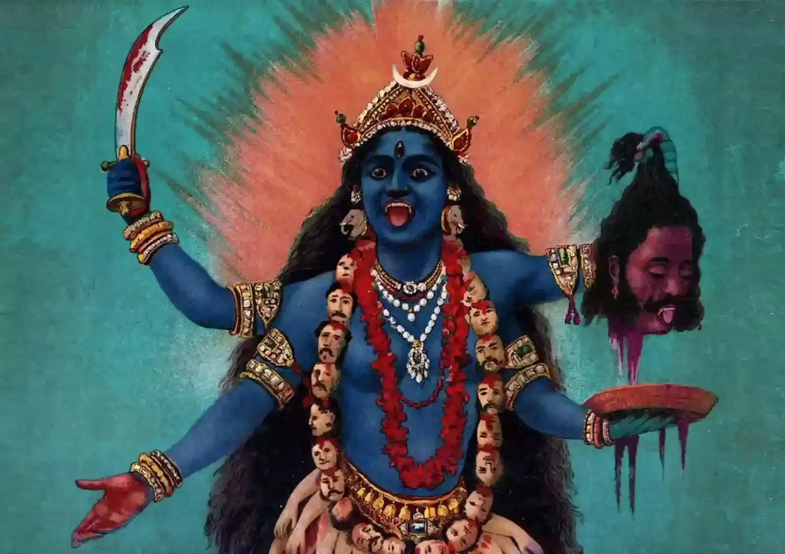 भगवान शिव के वक्ष पर चरण रखे हुए देवी काली की काले रंग की पाषाण प्रतिमा। भगवान शिव के वक्ष पर चरण रखे हुए देवी काली की काले रंग की पाषाण प्रतिमा।