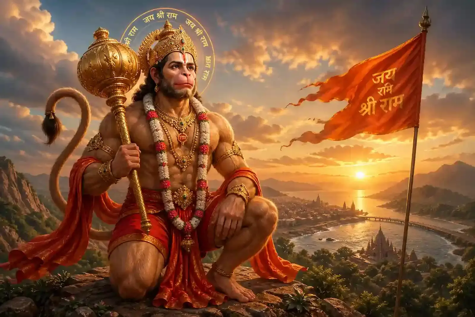 मंदिर के गर्भगृह में स्थापित हाथ जोड़े हुए भगवान हनुमान की दिव्य पाषाण प्रतिमा। मंदिर के गर्भगृह में स्थापित हाथ जोड़े हुए भगवान हनुमान की दिव्य पाषाण प्रतिमा।