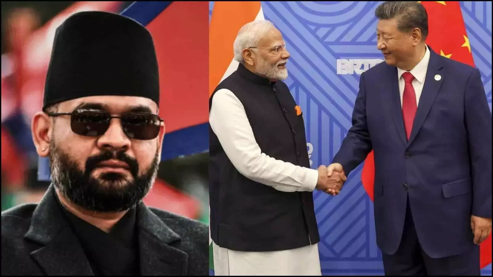 कोलाज तस्वीर में बालेन्द्र शाह, नरेंद्र मोदी और शी जिनपिंग लिपुलेख दर्रा सीमा विवाद के कूटनीतिक संदर्भ में।