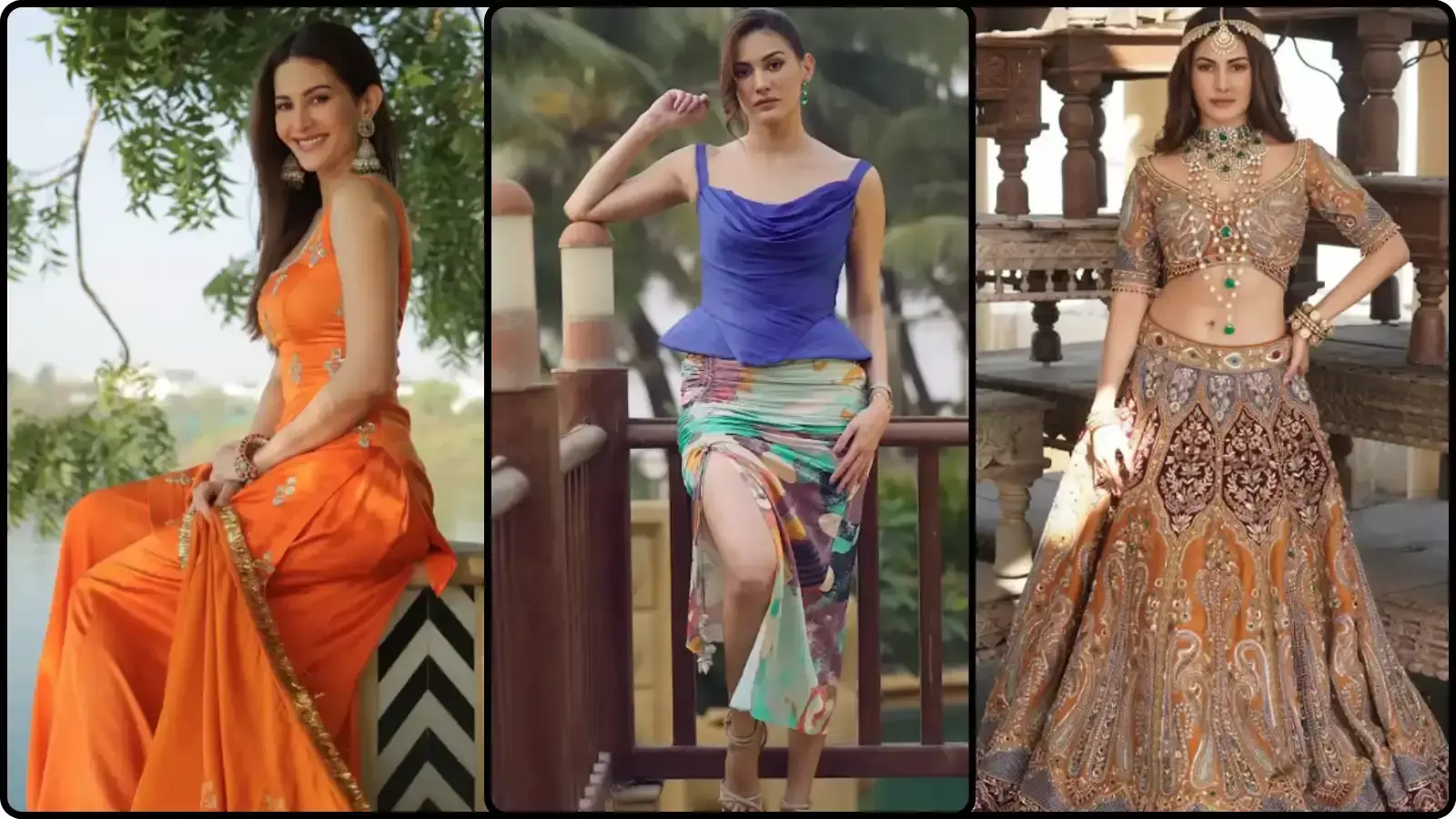 विभिन्न परिधान पहने हुए अमायरा दस्तूर मुंबई में अपने अभिनय और मॉडलिंग करियर के संदर्भ में दिख रही हैं। विभिन्न परिधान पहने हुए अमायरा दस्तूर मुंबई में अपने अभिनय और मॉडलिंग करियर के संदर्भ में दिख रही हैं।