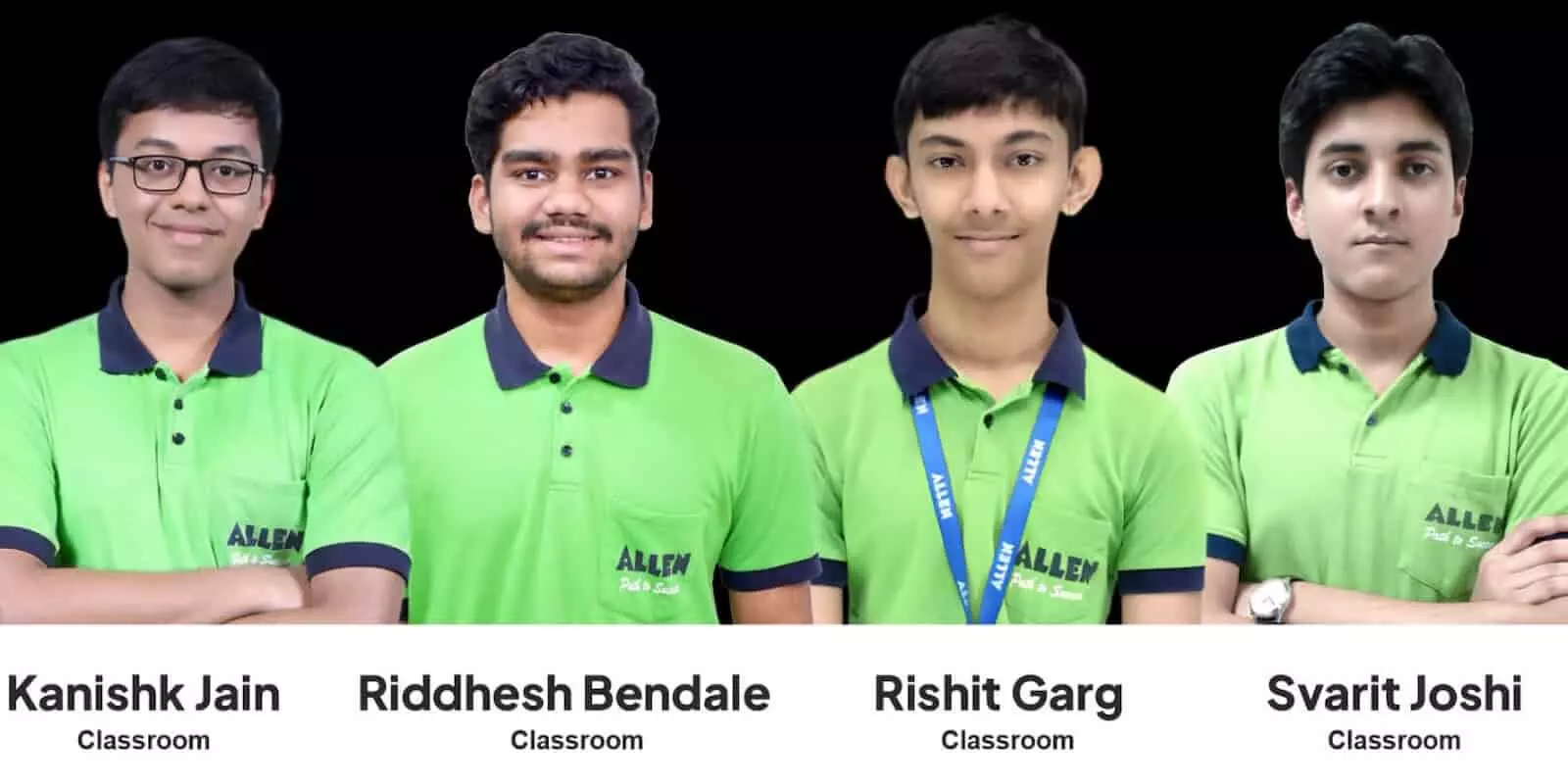 अंतरराष्ट्रीय फिजिक्स ओलम्पियाड 2026 के लिए चयनित एलन कॅरियर इंस्टीट्यूट के छात्र (बाएं से दाएं) कनिष्क जैन, रिद्धेश बेंडाले, रिशित गर्ग और स्वरित जोशी।