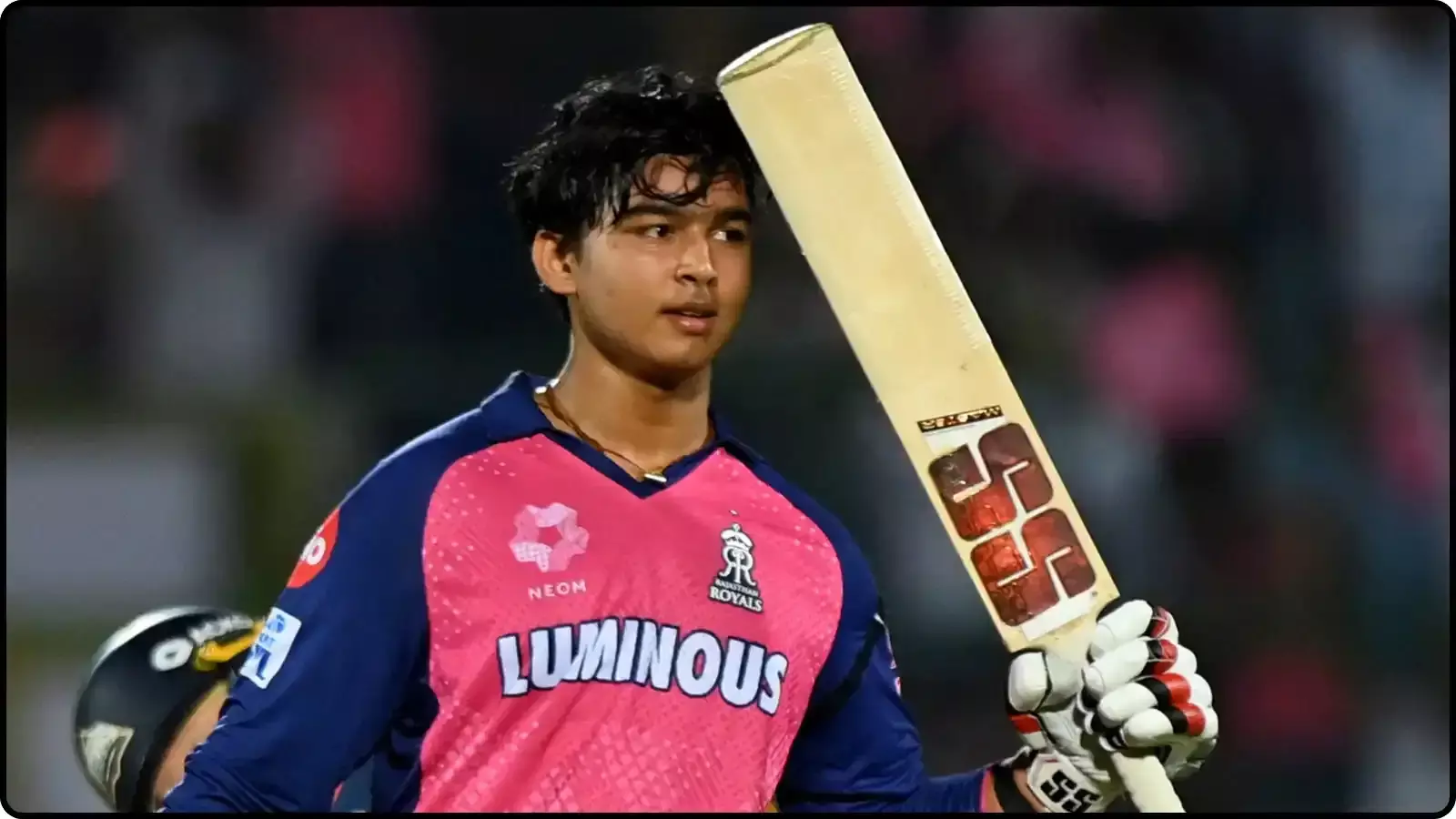 क्रिकेट मैदान पर राजस्थान रॉयल्स की जर्सी पहने बल्लेबाज वैभव सूर्यवंशी हाथ में बल्ला लिए नजर आ रहे हैं। क्रिकेट मैदान पर राजस्थान रॉयल्स की जर्सी पहने बल्लेबाज वैभव सूर्यवंशी हाथ में बल्ला लिए नजर आ रहे हैं।