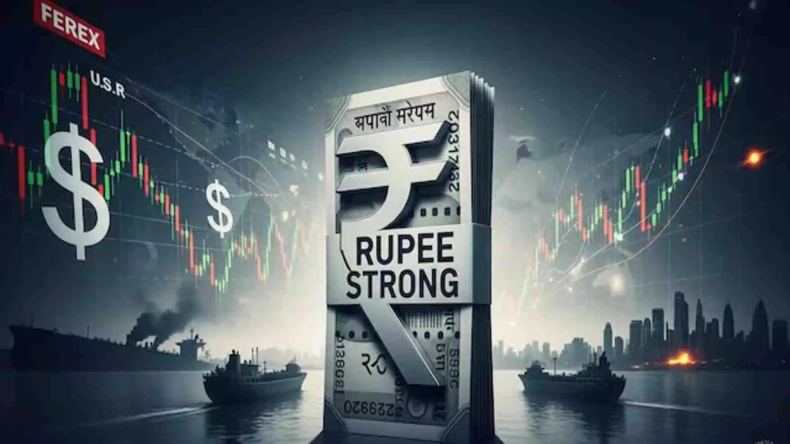 भारतीय रुपया और डॉलर प्रतीक फॉरेक्स बाजार संदर्भ में दिखाए गए हैं। भारतीय रुपया और डॉलर प्रतीक फॉरेक्स बाजार संदर्भ में दिखाए गए हैं।