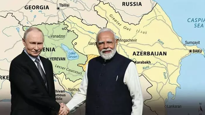 मानचित्र की पृष्ठभूमि पर नरेंद्र मोदी और व्लादिमीर पुतिन के साथ भारतीय मिसाइल प्रणाली का दृश्य। मानचित्र की पृष्ठभूमि पर नरेंद्र मोदी और व्लादिमीर पुतिन के साथ भारतीय मिसाइल प्रणाली का दृश्य।