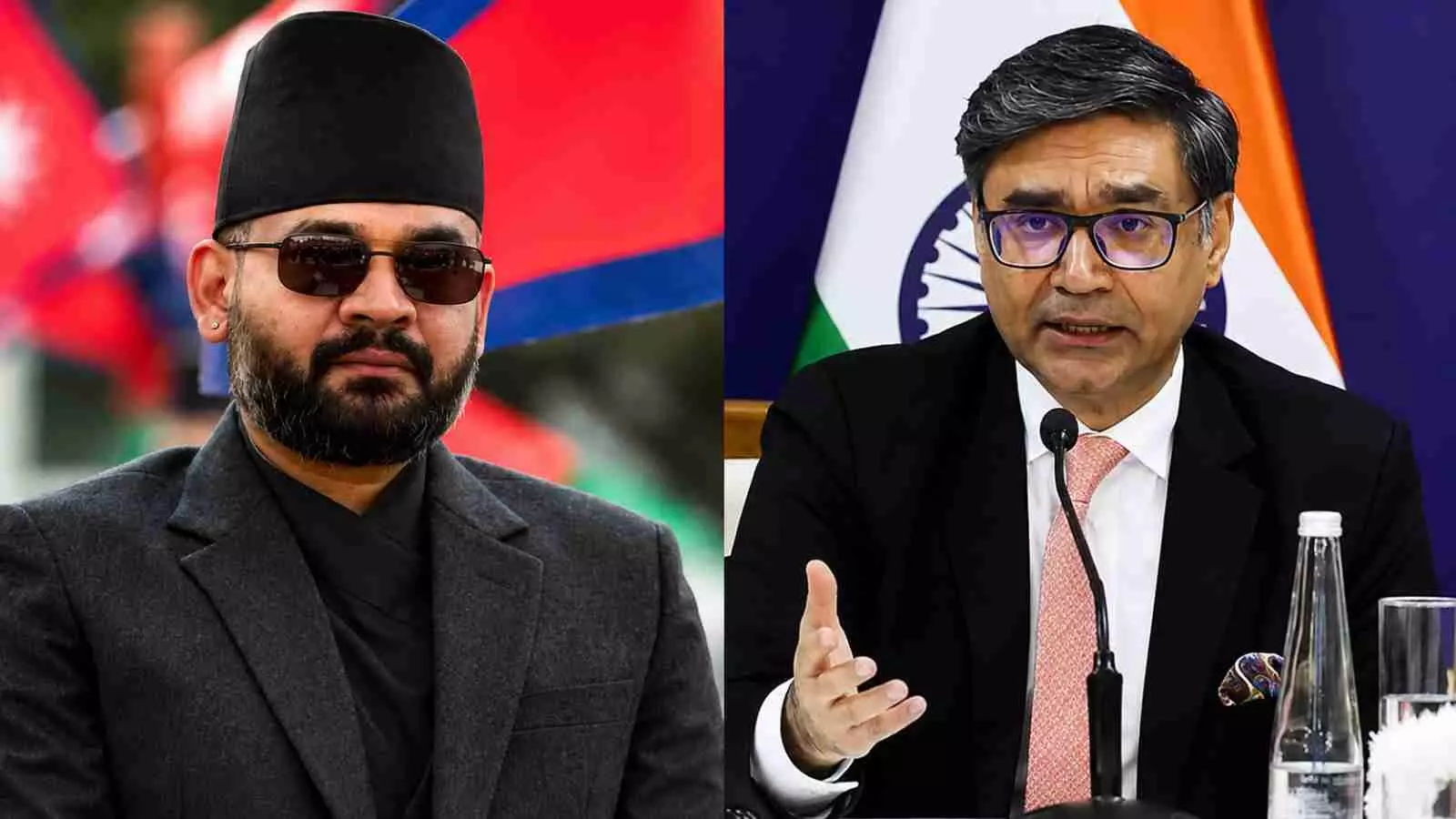 नेपाल के प्रधानमंत्री बालेन शाह और विदेश सचिव विक्रम मिस्री कूटनीतिक चर्चा के संदर्भ में दिखाई दे रहे हैं| नेपाल के प्रधानमंत्री बालेन शाह और विदेश सचिव विक्रम मिस्री कूटनीतिक चर्चा के संदर्भ में दिखाई दे रहे हैं|