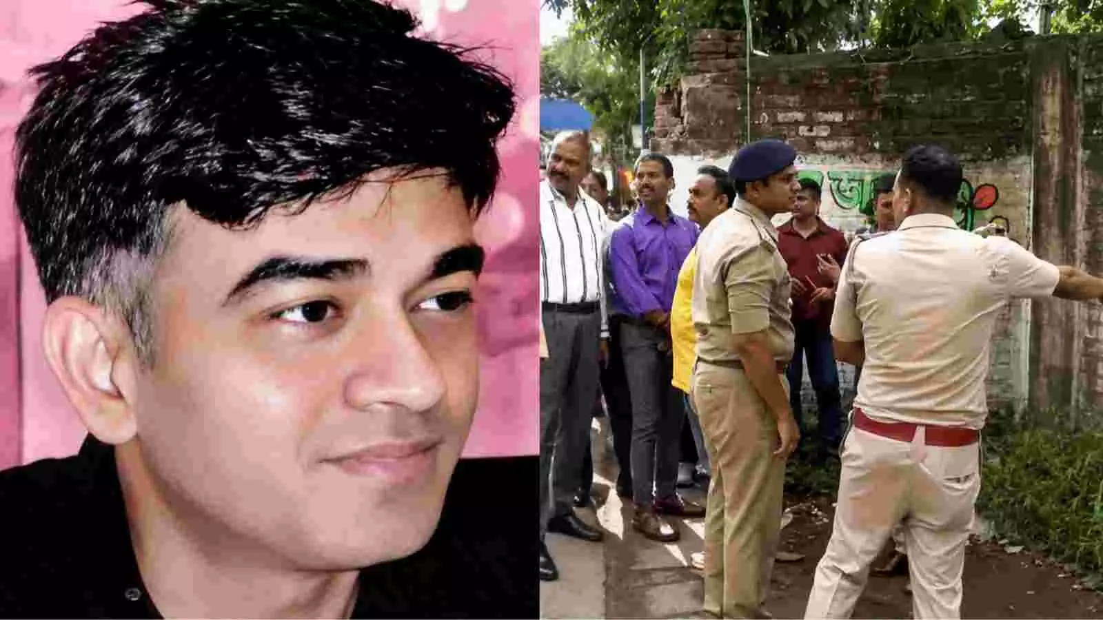 पुलिस अधिकारी और स्थानीय लोग बक्सर में संदिग्ध युवक के घर के बाहर जांच के संदर्भ में खड़े हैं। पुलिस अधिकारी और स्थानीय लोग बक्सर में संदिग्ध युवक के घर के बाहर जांच के संदर्भ में खड़े हैं।