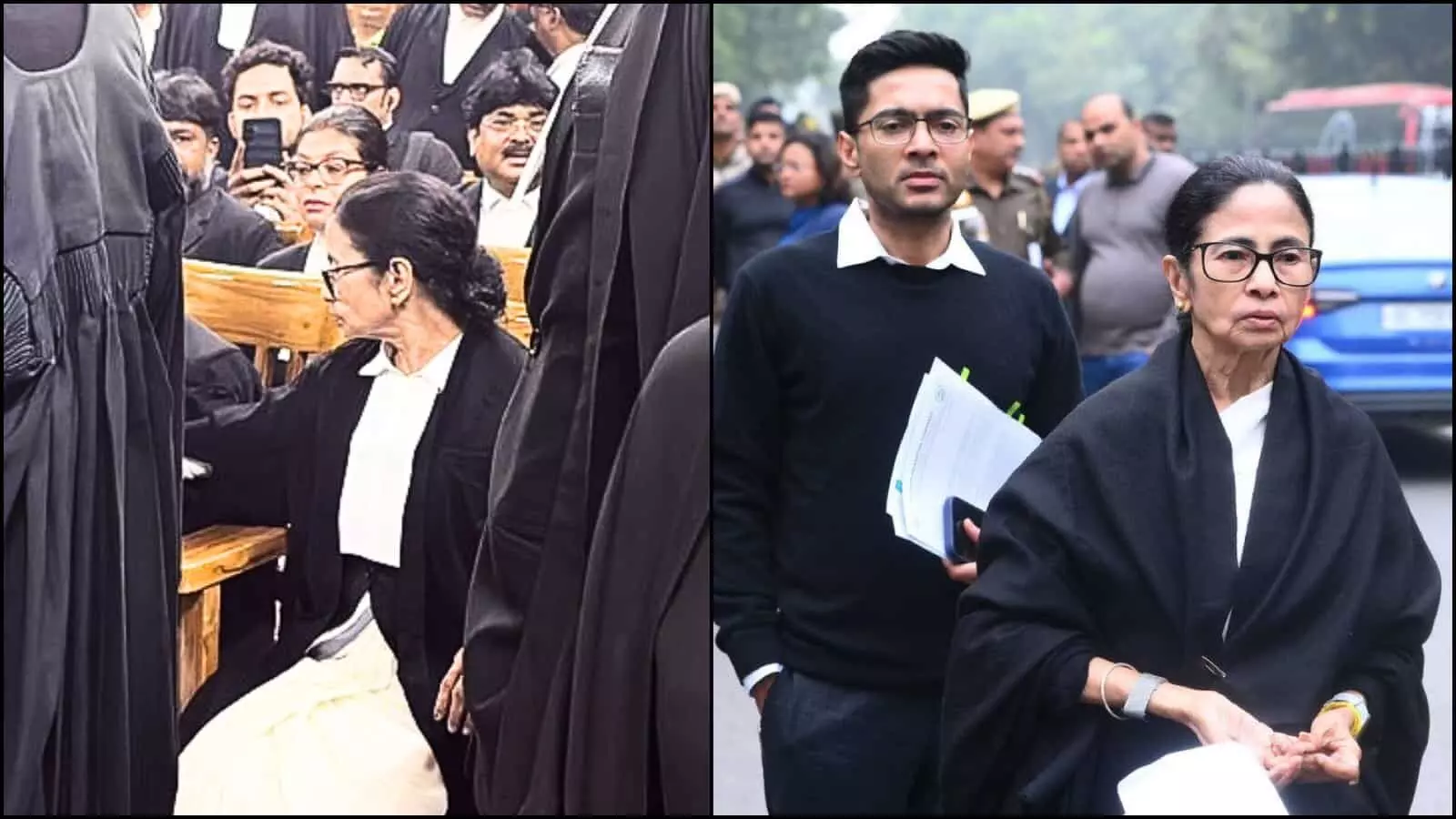 कलकत्ता हाईकोर्ट के भीतर वकील के गाउन में बैठीं ममता बनर्जी चुनाव बाद हिंसा मामले में पैरवी करते हुए। कलकत्ता हाईकोर्ट के भीतर वकील के गाउन में बैठीं ममता बनर्जी चुनाव बाद हिंसा मामले में पैरवी करते हुए।