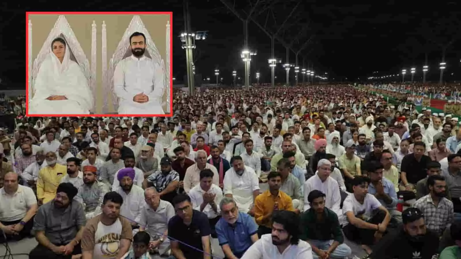 समालखा में संत निरंकारी समागम के दौरान पंडाल में बैठे श्रद्धालु और सतगुरु माता सुदीक्षा जी महाराज। समालखा में संत निरंकारी समागम के दौरान पंडाल में बैठे श्रद्धालु और सतगुरु माता सुदीक्षा जी महाराज।