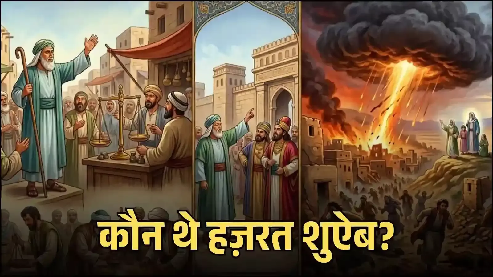 मदीयन में लोगों को संदेश देते हज़रत शुऐब अलैहिस्सलाम धार्मिक उपदेश के संदर्भ में मदीयन में लोगों को संदेश देते हज़रत शुऐब अलैहिस्सलाम धार्मिक उपदेश के संदर्भ में