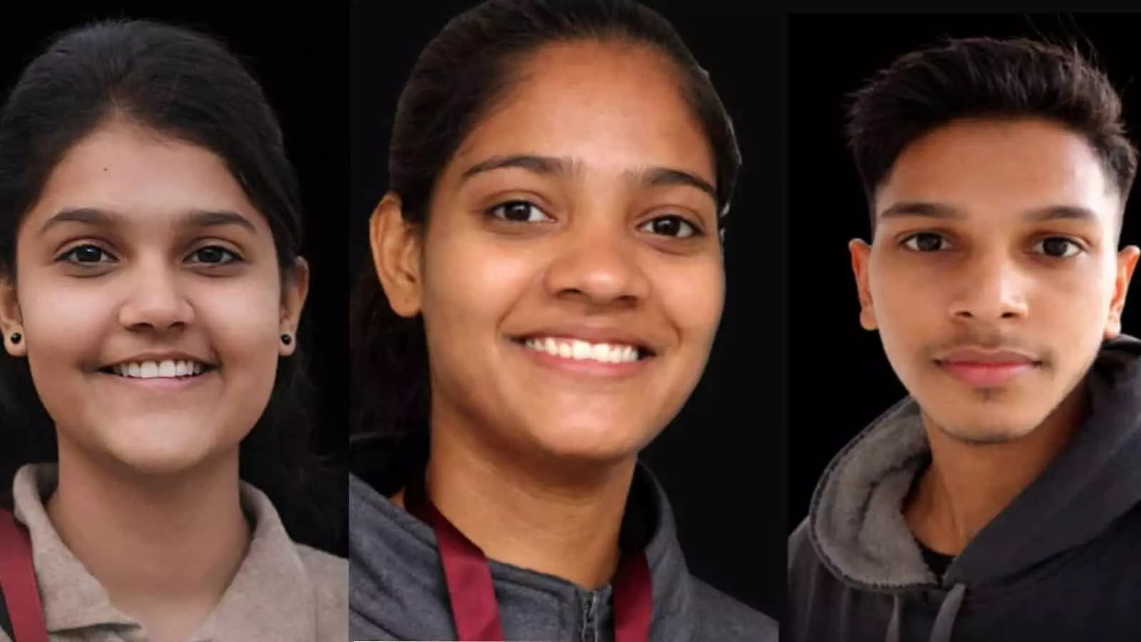 काले बैकग्राउंड के सामने भीलवाड़ा के चयनित तीन युवा कलाकारों अनुष्का, अन्नु और शांतिलाल के चेहरों के क्लोज-अप पोर्ट्रेट का कोलाज। काले बैकग्राउंड के सामने भीलवाड़ा के चयनित तीन युवा कलाकारों अनुष्का, अन्नु और शांतिलाल के चेहरों के क्लोज-अप पोर्ट्रेट का कोलाज।