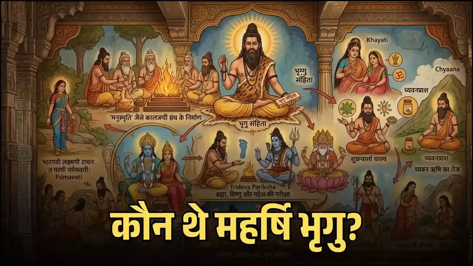 महर्षि भृगु की एआई जनित कलाकृति जो पौराणिक ग्रंथ भृगु संहिता के लेखन के संदर्भ को दर्शाती है (सांकेतिक उद्देश्य के लिए एआई द्वारा जनित चित्र) महर्षि भृगु की एआई जनित कलाकृति जो पौराणिक ग्रंथ भृगु संहिता के लेखन के संदर्भ को दर्शाती है (सांकेतिक उद्देश्य के लिए एआई द्वारा जनित चित्र)