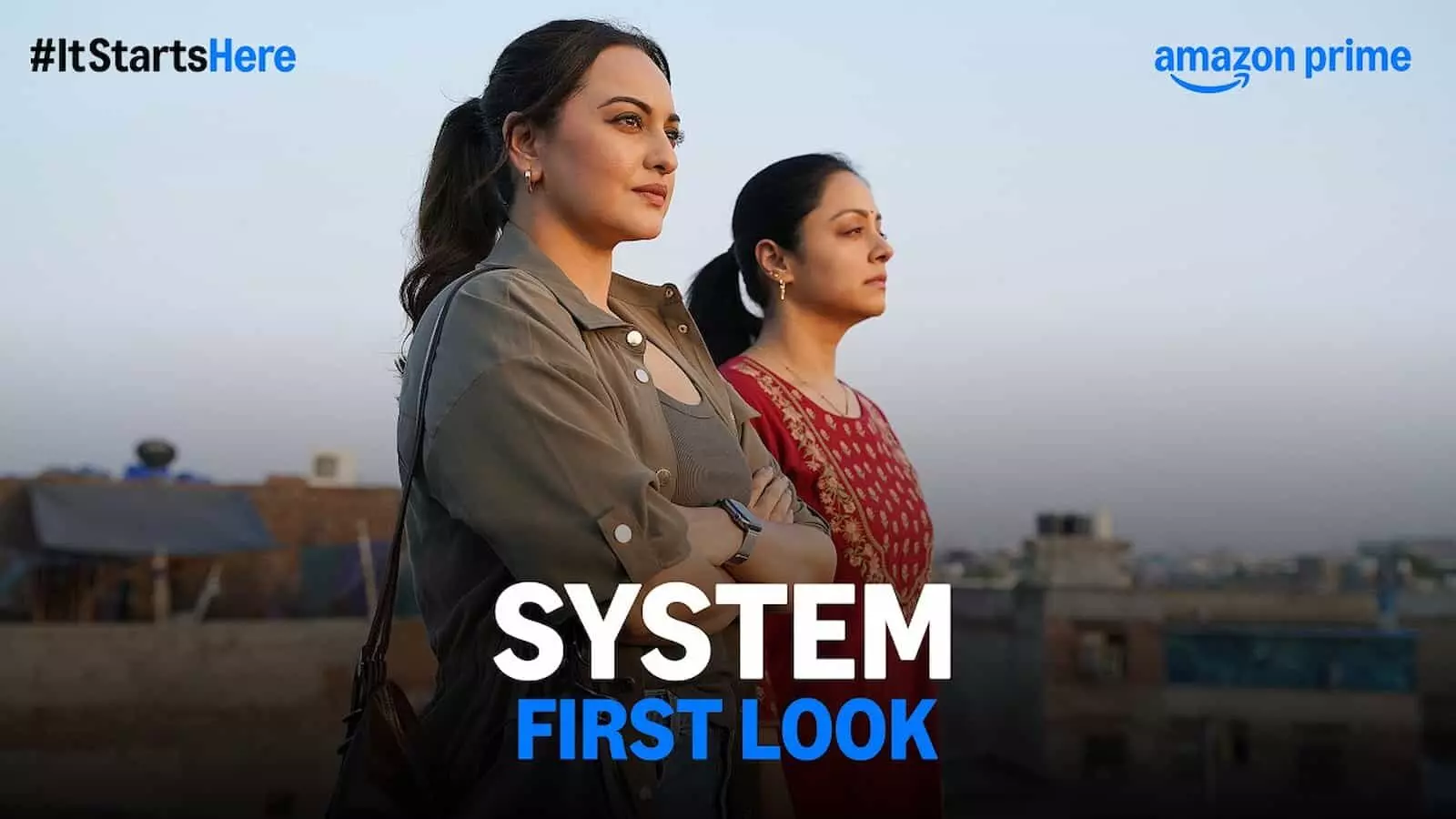 वेब सीरीज सिस्टम के फर्स्ट लुक पोस्टर में छत पर खड़ी अभिनेत्री सोनाक्षी सिन्हा और सह-कलाकार वेब सीरीज सिस्टम के फर्स्ट लुक पोस्टर में छत पर खड़ी अभिनेत्री सोनाक्षी सिन्हा और सह-कलाकार