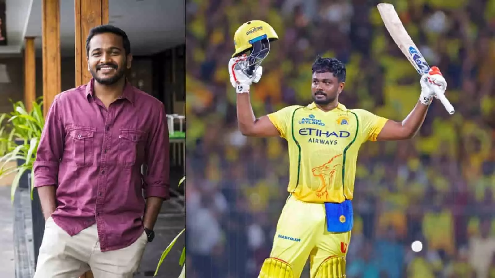 चेन्नई में अथिरदी फिल्म के ट्रेलर लॉन्च इवेंट के दौरान मंच पर बात करते बासिल जोसेफ और संजू सैमसन की तस्वीर। चेन्नई में अथिरदी फिल्म के ट्रेलर लॉन्च इवेंट के दौरान मंच पर बात करते बासिल जोसेफ और संजू सैमसन की तस्वीर।