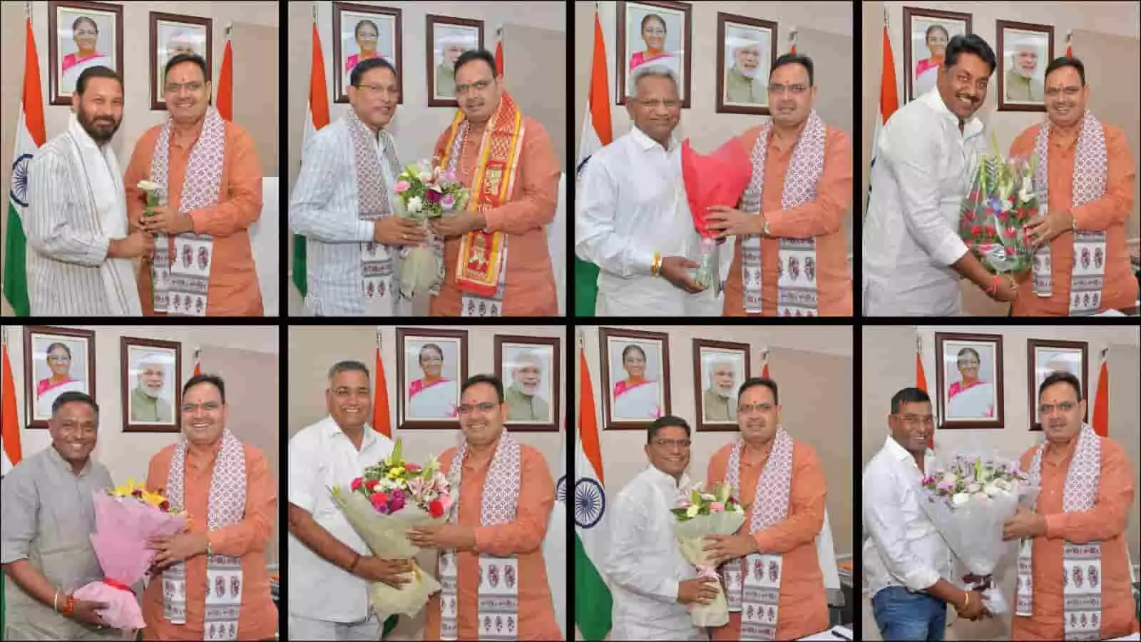 जयपुर मुख्यमंत्री आवास में सीएम भजनलाल शर्मा से शिष्टाचार मुलाकात करते राजस्थान के विभिन्न विधानसभा क्षेत्रों के विधायक। जयपुर मुख्यमंत्री आवास में सीएम भजनलाल शर्मा से शिष्टाचार मुलाकात करते राजस्थान के विभिन्न विधानसभा क्षेत्रों के विधायक।