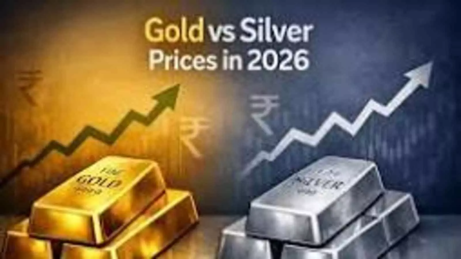 एक मेज पर सोने की ईंटें और चांदी की सिल्लियां रखी हुई दिखाई दे रही हैं। एक मेज पर सोने की ईंटें और चांदी की सिल्लियां रखी हुई दिखाई दे रही हैं।