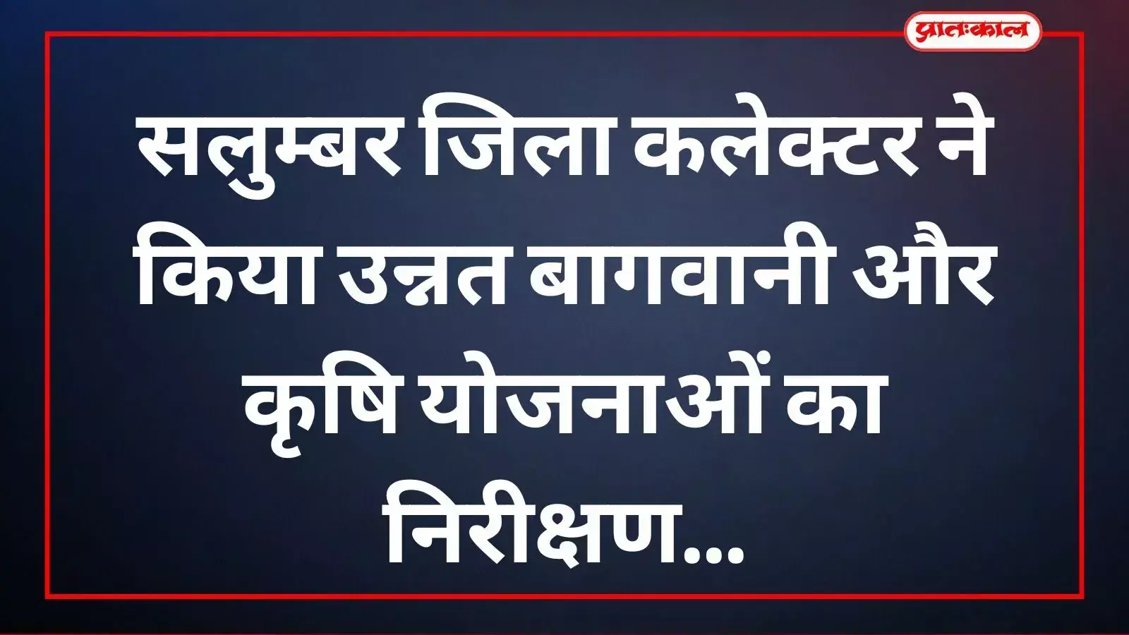 जिला कलेक्टर सलुम्बर में कृषि और उद्यानिकी योजनाओं का निरीक्षण करते हुए। जिला कलेक्टर सलुम्बर में कृषि और उद्यानिकी योजनाओं का निरीक्षण करते हुए।