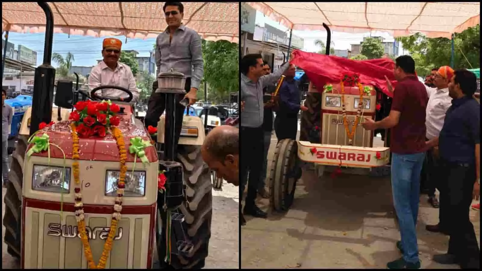 निंबाहेड़ा में पारख ट्रैक्टर एजेंसी पर स्वराज ट्रैक्टर की चाबी लेते किसान और अतिथि निंबाहेड़ा में पारख ट्रैक्टर एजेंसी पर स्वराज ट्रैक्टर की चाबी लेते किसान और अतिथि