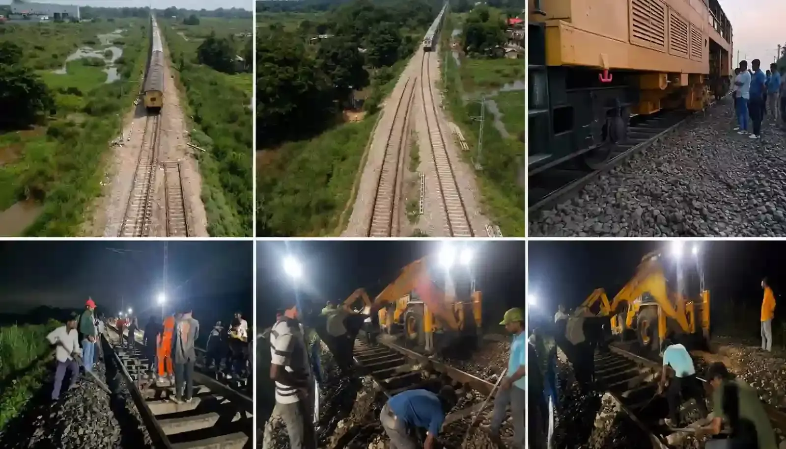 रेल पटरी और ओएचई मास्ट का पुनर्संरेखण कार्य पूरा करते हुए पूर्वोत्तर सीमांत रेलवे के इंजीनियर तिनसुकिया मंडल के शिमलगुड़ी-मराणहाट सेक्शन में। रेल पटरी और ओएचई मास्ट का पुनर्संरेखण कार्य पूरा करते हुए पूर्वोत्तर सीमांत रेलवे के इंजीनियर तिनसुकिया मंडल के शिमलगुड़ी-मराणहाट सेक्शन में।