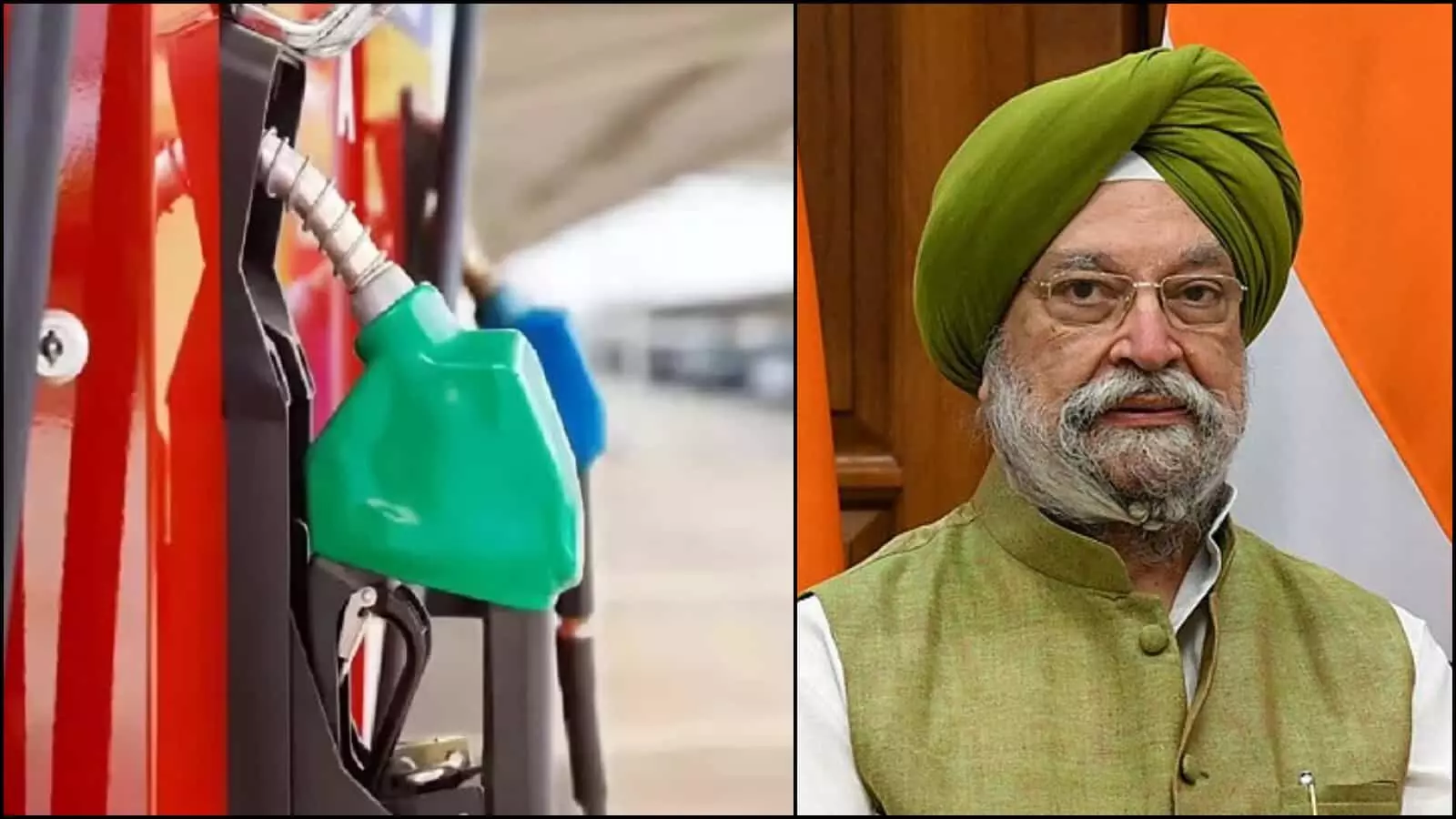 पेट्रोल पंप का नोजल और केंद्रीय पेट्रोलियम मंत्री हरदीप सिंह पुरी दिल्ली में ईंधन टैक्स विवाद के संदर्भ में पेट्रोल पंप का नोजल और केंद्रीय पेट्रोलियम मंत्री हरदीप सिंह पुरी दिल्ली में ईंधन टैक्स विवाद के संदर्भ में