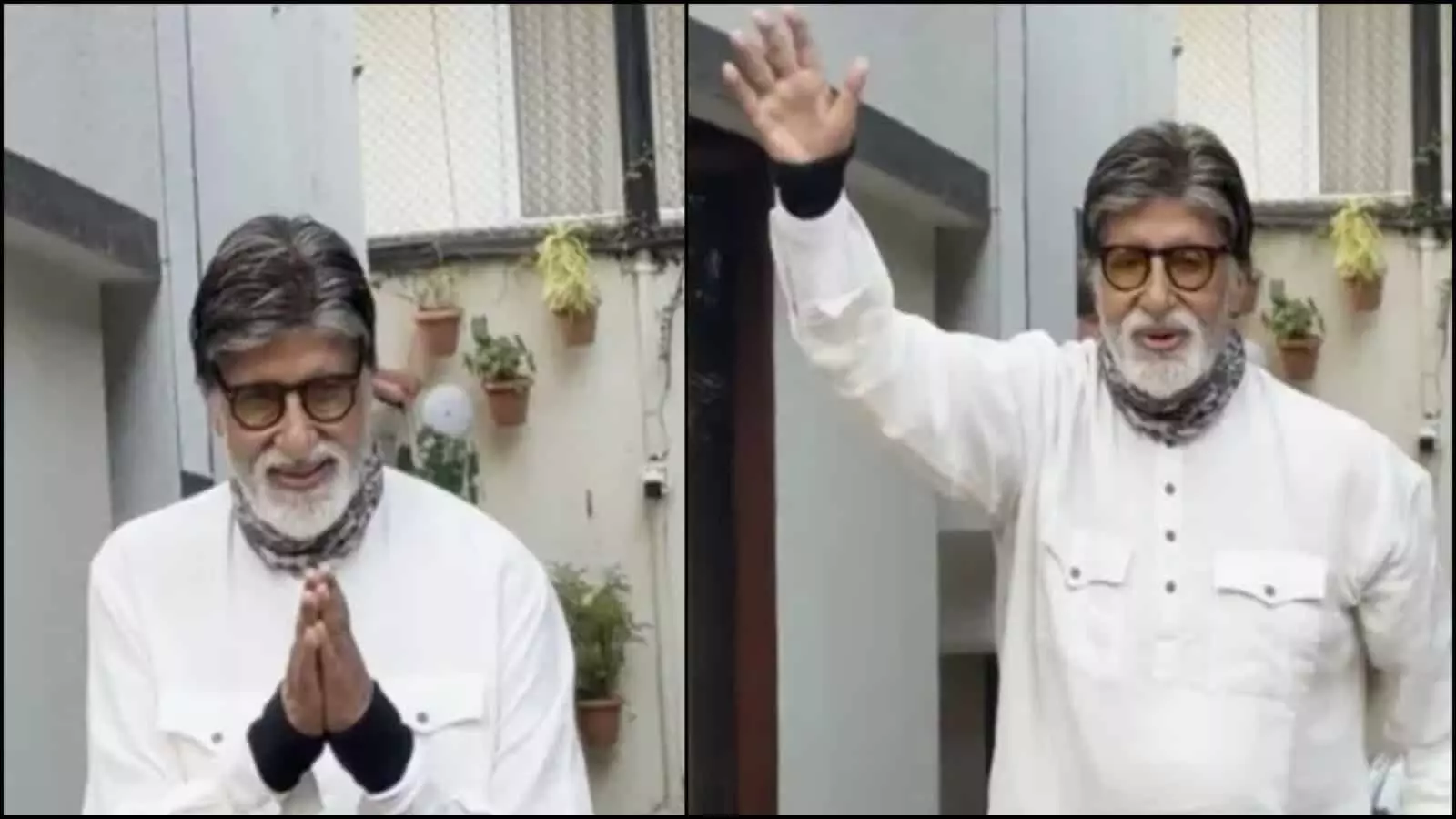 अमिताभ बच्चन मुंबई स्थित अपने बंगले जलसा के बाहर प्रशंसकों का अभिवादन कर रहे हैं। अमिताभ बच्चन मुंबई स्थित अपने बंगले जलसा के बाहर प्रशंसकों का अभिवादन कर रहे हैं।