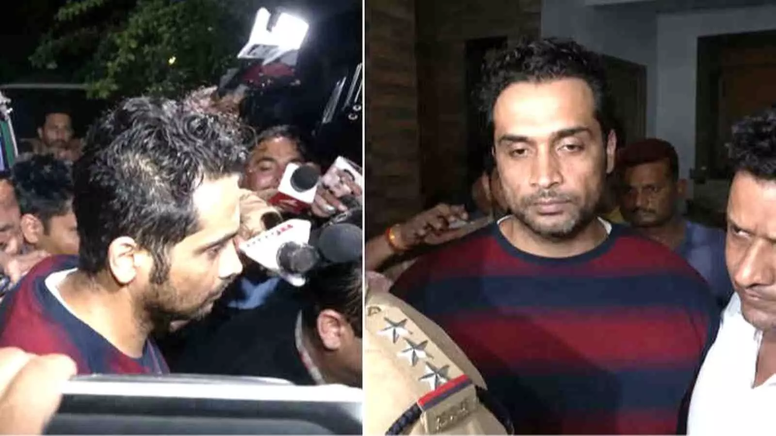 पुलिस की निगरानी में भीड़ और मीडिया के बीच खड़े आरोपी समर्थ सिंह। पुलिस की निगरानी में भीड़ और मीडिया के बीच खड़े आरोपी समर्थ सिंह।
