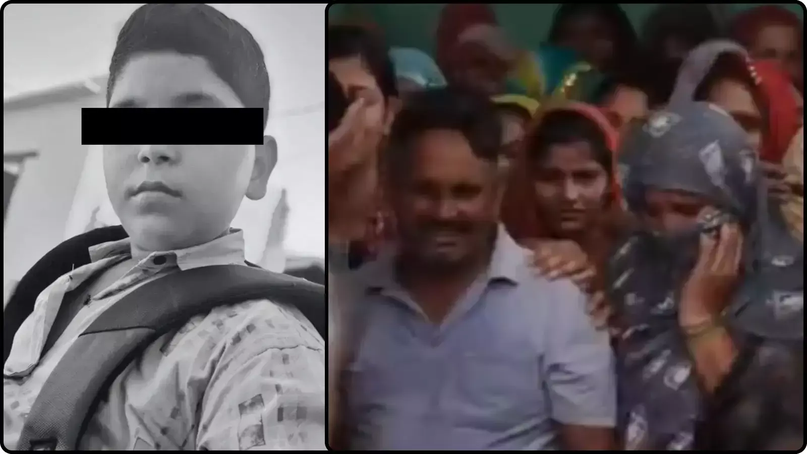 कोलाज चित्र जिसमें एक तरफ मृत किशोर की तस्वीर और दूसरी तरफ विलाप करते हुए ग्रामीण दिखाई दे रहे हैं। कोलाज चित्र जिसमें एक तरफ मृत किशोर की तस्वीर और दूसरी तरफ विलाप करते हुए ग्रामीण दिखाई दे रहे हैं।